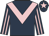 Dark blue, pink chevron, striped sleeves and star on cap