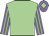 Light green, mauve and light green striped sleeves, mauve cap, light green diamond