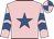 Pink, royal blue star, chevrons on sleeves, quartered cap