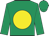 Emerald green, yellow disc