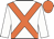 White, orange cross belts, orange cap