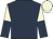 Dark blue, beige and dark blue halved sleeves, beige cap