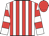 White & red stripes, hooped sleeves, red cap