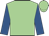 Light green, royal blue sleeves, light green cap