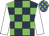 Dark blue & green check, white sleeves, blue & green check cap