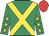 Emerald green, yellow cross belts, emerald green sleeves, yellow stars, red cap