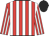 red and white stripes, black cap