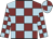 Maroon and light blue check, light blue and maroon quartered cap