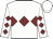 White, maroon triple diamond, diamonds on sleeves