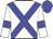 White body, blue cross sashes, white arms, blue armlets, blue cap