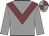 Grey body, garnet chevron, grey arms, grey cap, garnet quartered