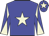 Blue body, beige star,  beige diabolo on blue sleeves , blue cap, beige star