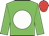 Green body, white disc, green arms, red cap