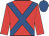 Red, royal Blue cross sashes and cap