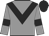 Grey body, black chevron, grey arms, black armlets, black cap