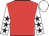 Red, white sleeves, black stars, white cap