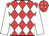 Red and white diamonds, white sleeves,