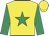 yellow, emerald green star and sleeves, yellow cap