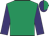 Emerald, purple sleeves, halved cap