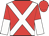 Red, white cross belts, halved sleeves