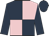 Dark blue and pink (quartered), dark blue sleeves and cap