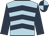 Light blue, dark blue chevrons and sleeves, dark blue and light blue quartered cap