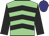 light green, black chevrons, black sleeves, navy cap