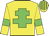Yellow, Green cross of Lorraine and armlets, Striped cap