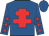 Royal blue, red cross of lorraine, red stars on sleeves, royal blue cap
