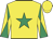 Yellow, emerald green star, diabolo on sleeves, yellow cap
