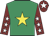 Emerald green, yellow star, maroon sleeves, white stars, maroon cap, white star