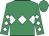 Emerald green, white triple diamond, white diamonds on sleeves, emerald green cap