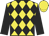 Yellow & black diamonds, black sleeves, yellow cap