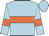 Light blue, orange hoop, orange armlet, light blue cap