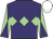 Purple, light green triple diamond, diabolo on sleeves, white cap
