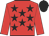 Red, black stars, red sleeves, black cap