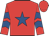RED, royal blue star, royal blue chevrons on sleeves, red cap