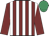 Maroon & white stripes, maroon sleeves, emerald green cap