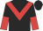 Black, red chevron, black and red halved sleeves