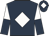 Dark blue, white diamond, halved sleeves, white diamond on cap