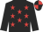 Black, red stars, black sleeves, red & black quartered cap