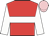 Red, white hoop, white sleeves, pink cap