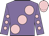 Mauve, large pink spots, mauve sleeves, pink spots, pink cap