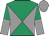Emerald green and grey diabolo, halved sleeves, grey cap