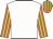 White, orange and yellow striped sleeves and cap