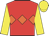 Red, orange triple diamond, yellow sleeves and cap