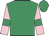 Emerald green, pink sleeves, emerald green armlets