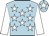 Light blue, white stars, sleeves and star on cap