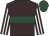 Brown, dark green hoop, brown and white striped sleeves, dark green cap