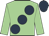 Light green, dark blue large spots, dark blue cap